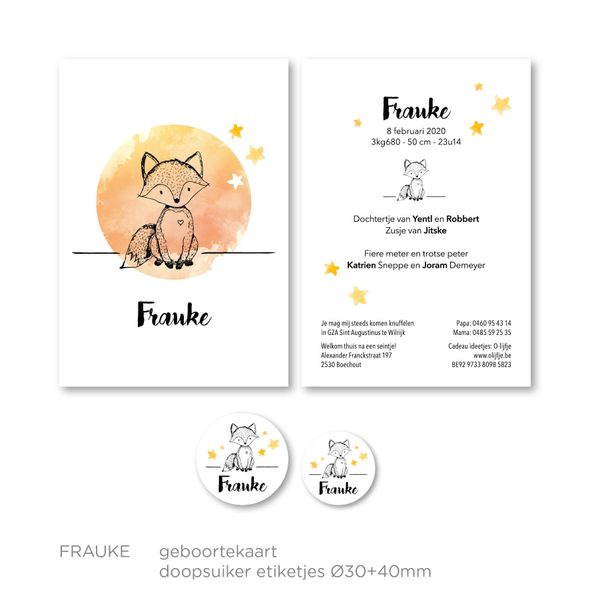 Geboortekaartje Frauke