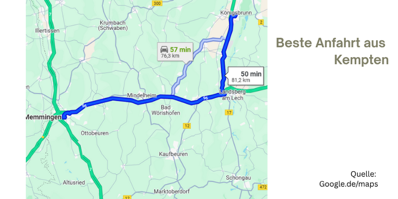 Anfahrt zum Coaching aus Landsberg/Lech