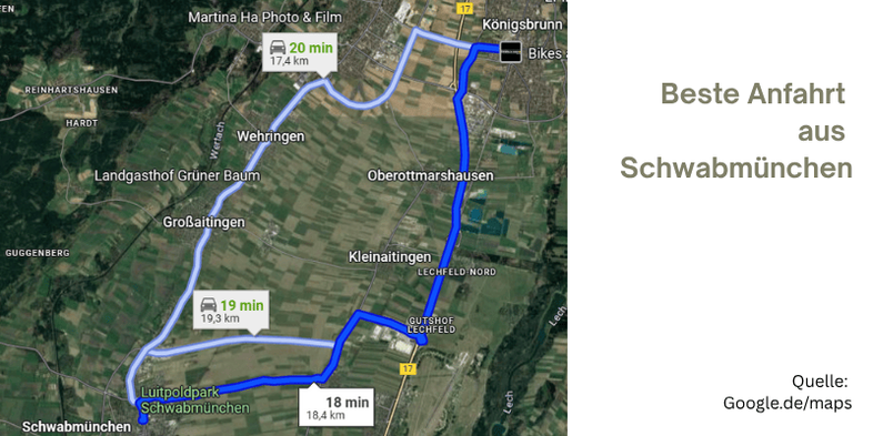 Anfahrt zum Coaching aus Landsberg/Lech