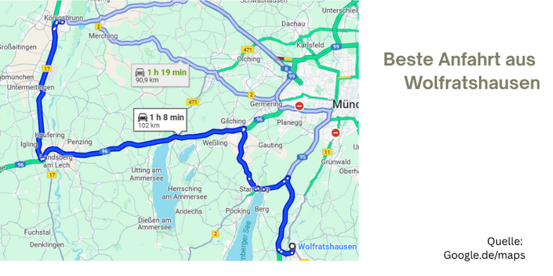 Anfahrt zum Coaching aus Landsberg/Lech
