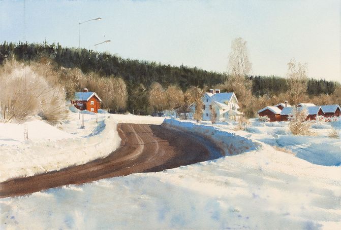 1625  Vinter dag  38 x 56 cm 
