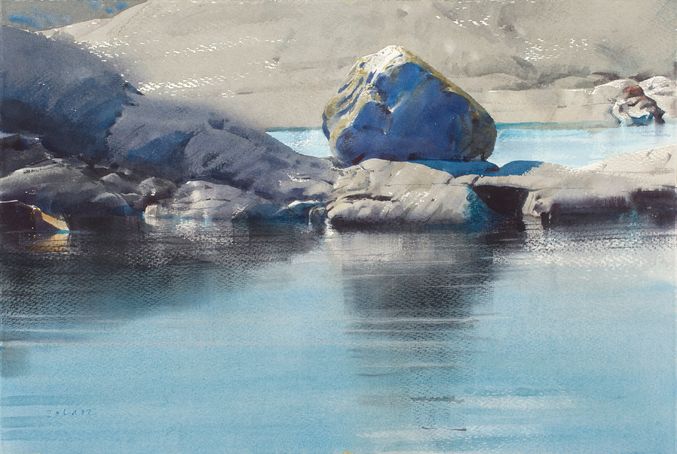 1658  Spegling  38 x 58 cm