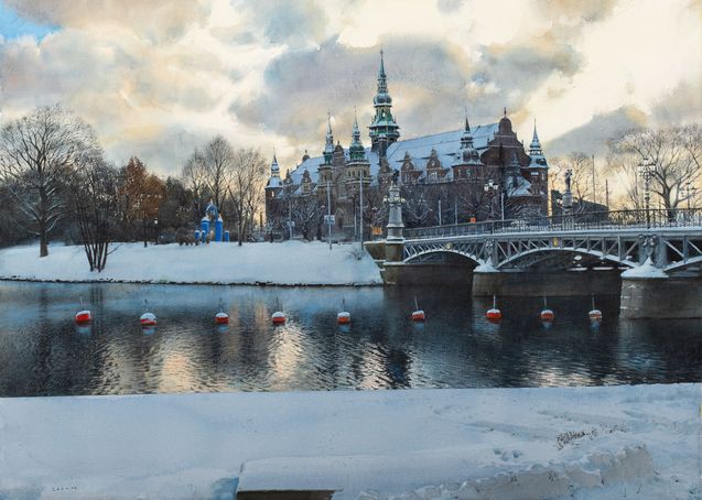 1712  Vinterkväll  75 x 105 cm