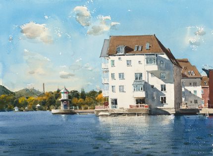 S-143  Järla sjö  28 x 38 cm