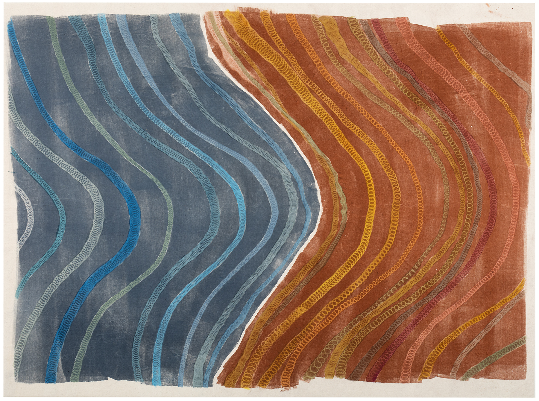 On the beach II 2021 acrylic and ink on canvas 130 x 170 cm